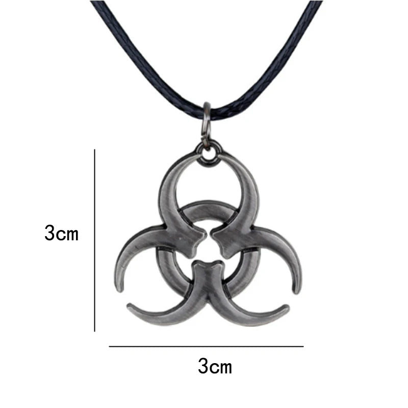Biohazard Pendant with Rope Chain
