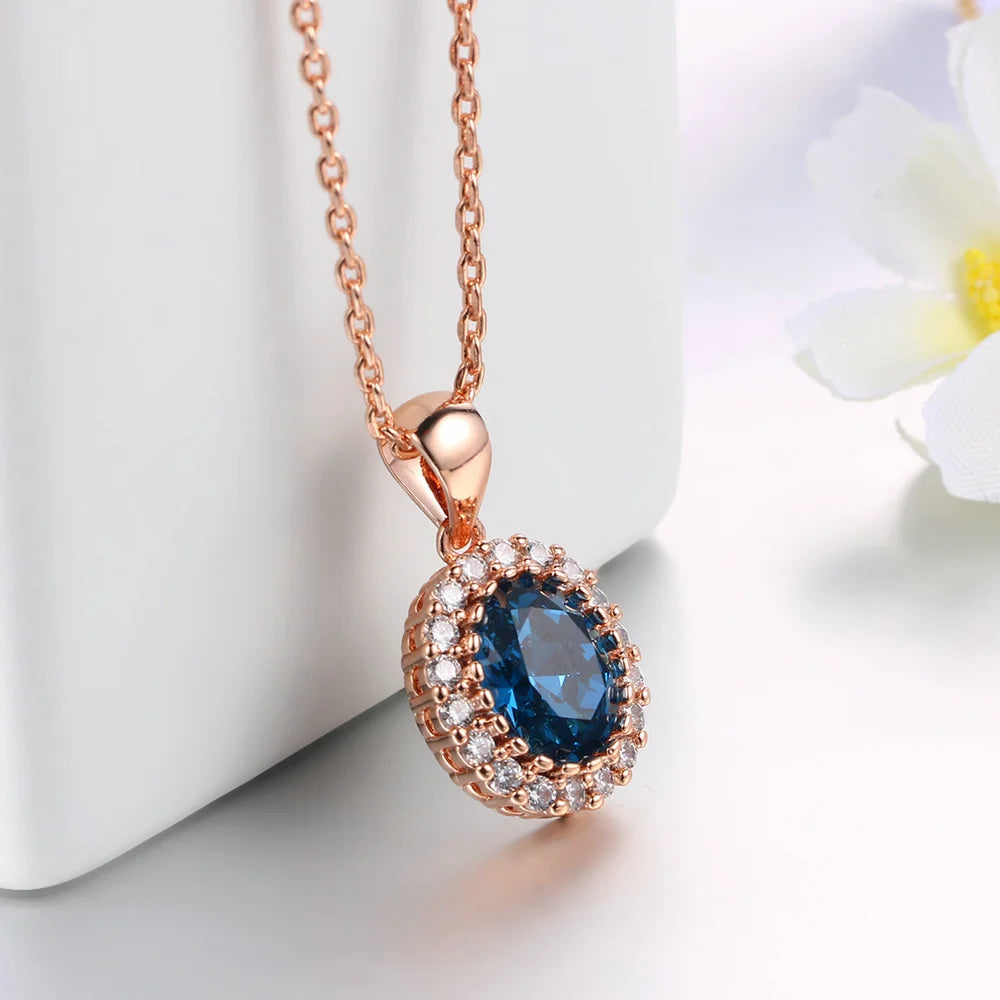 Rose Gold Austrian Crystal 3 Piece Jewelry Set