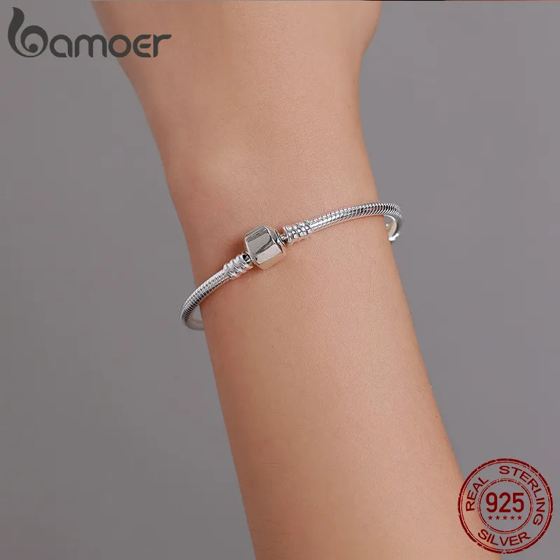 Sterling Silver Snake Chain Bangle Bracelet