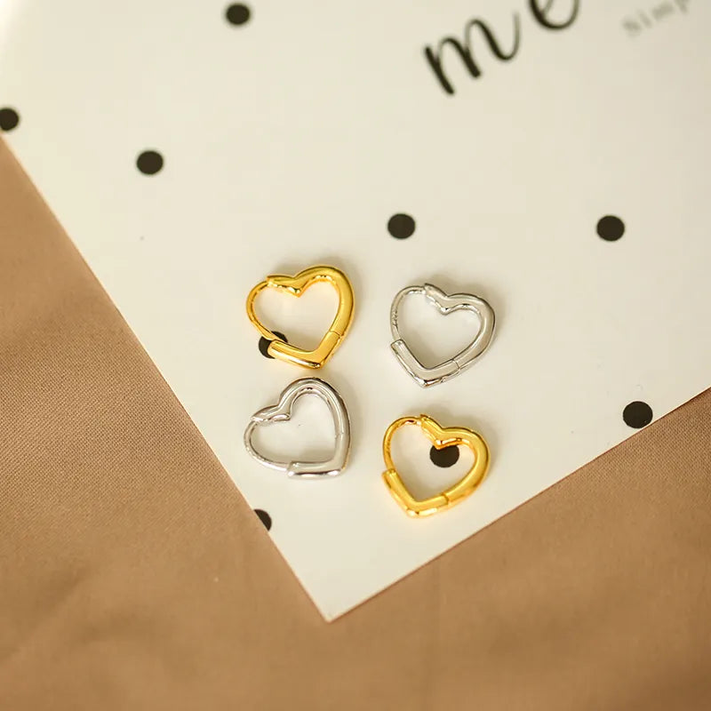 Heart Huggie Hoop Earrings