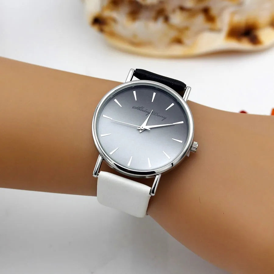 Ladies Casual Gradient Watch with 2 Color Strap