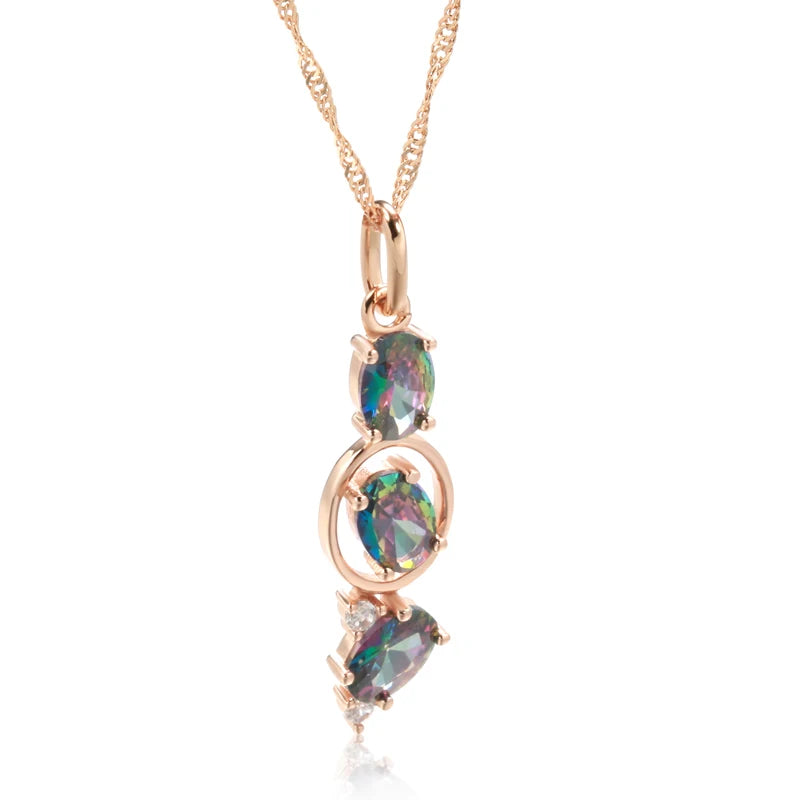 Rose Gold Drop Necklace Zirconia