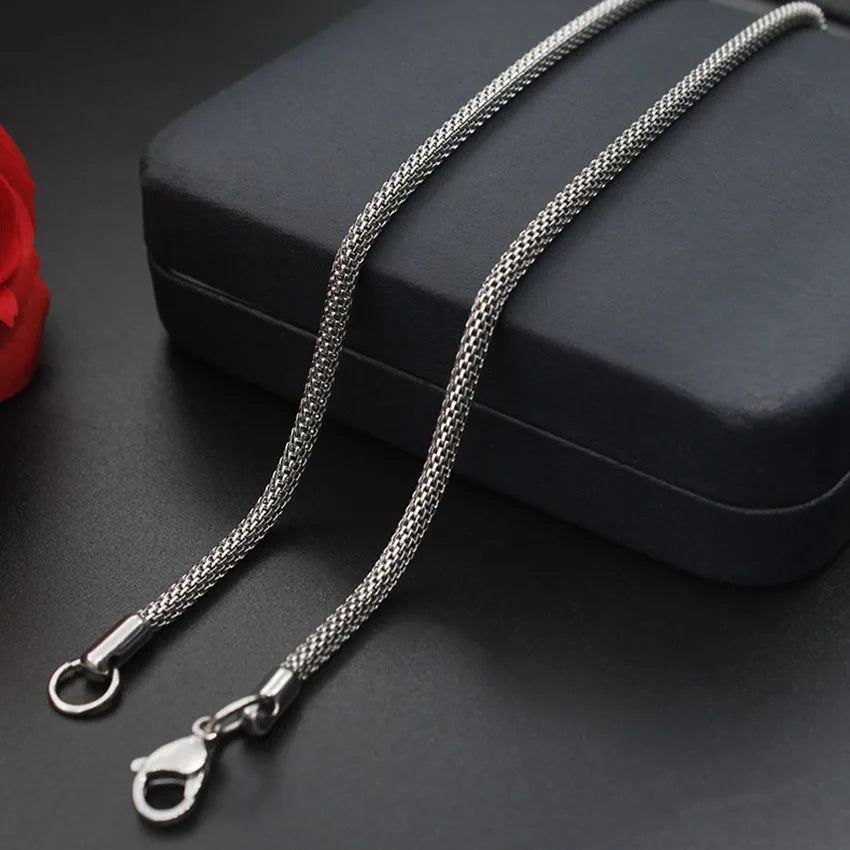 Stainless Steel Round Mesh Chain Necklace