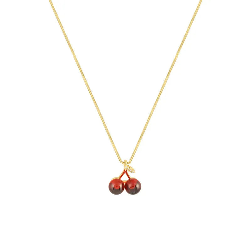 Red Cherry Pendant Necklace