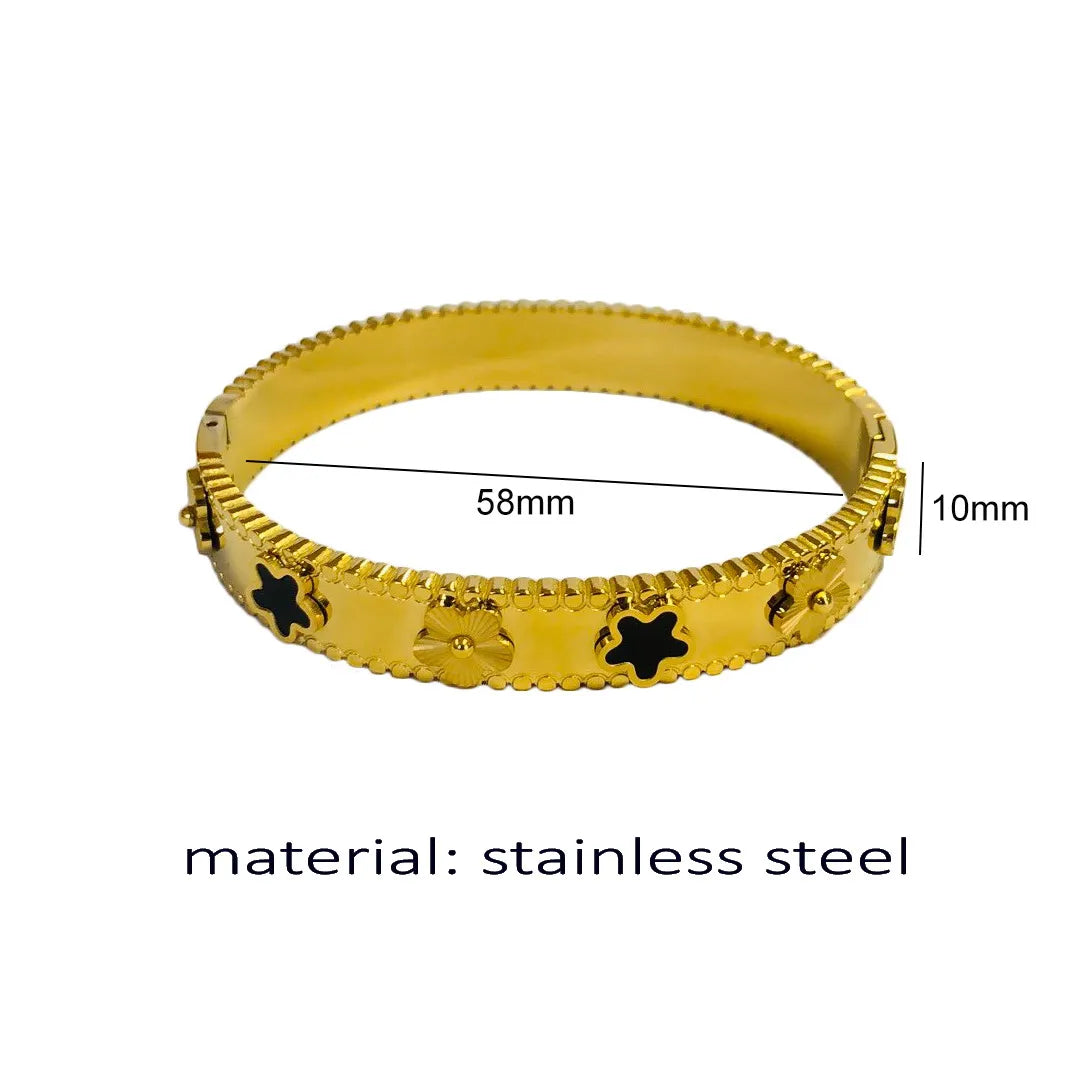 Stainless Steel Flower Bracelets & Bangles