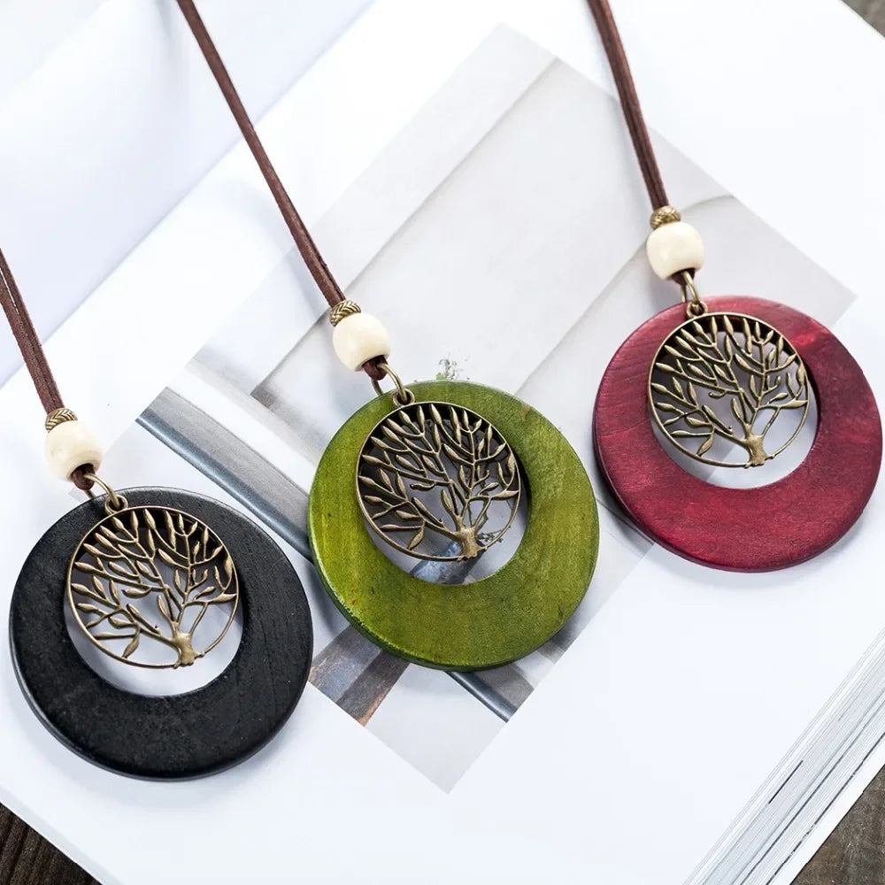 Korean Long Tree of Life Pendant Necklace