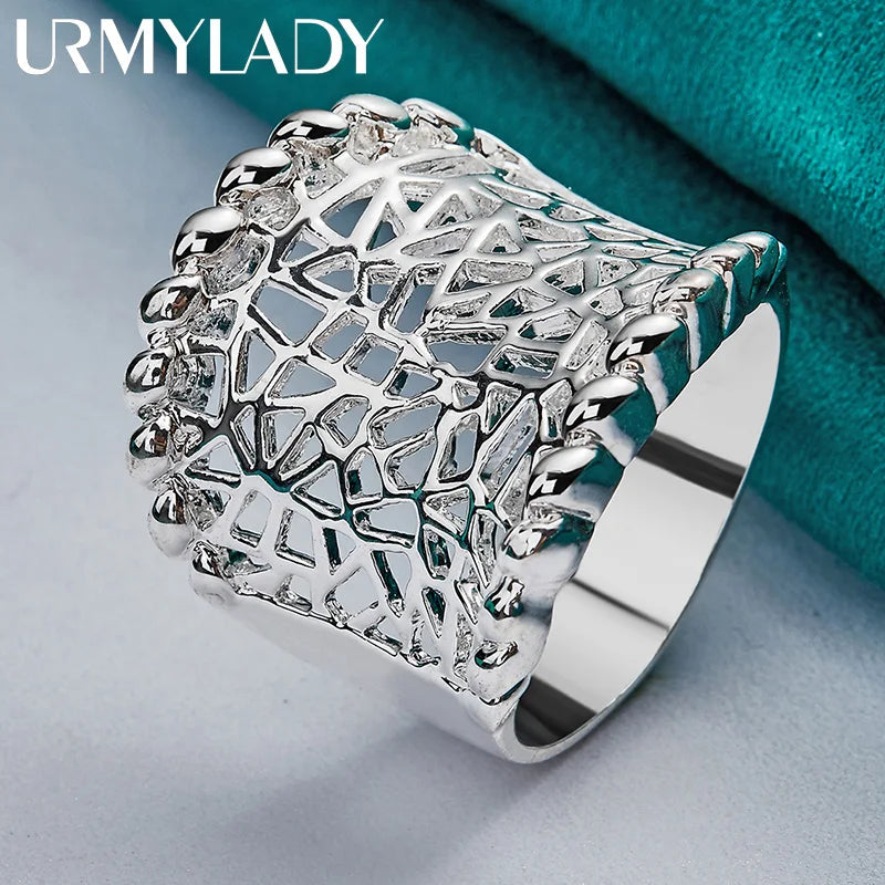 Sterling Silver Patterned Cutout Ring