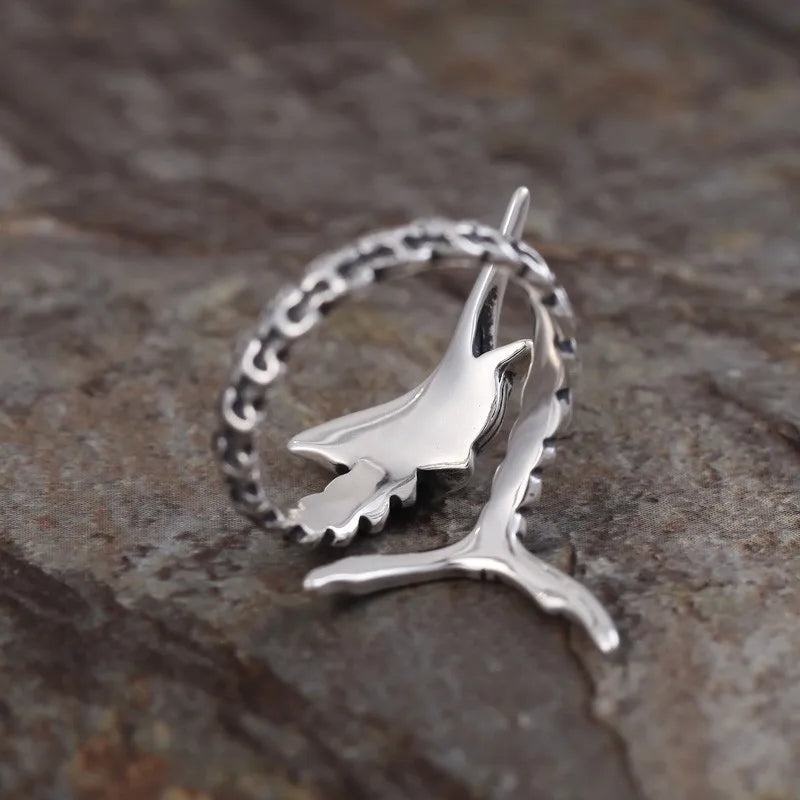 Silver Marlin Fish Rings