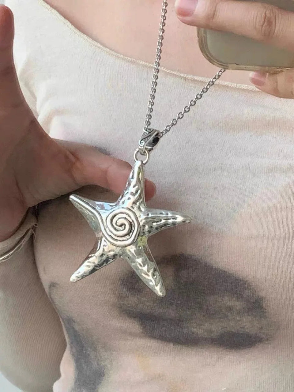 Big Starfish Pendant Necklace