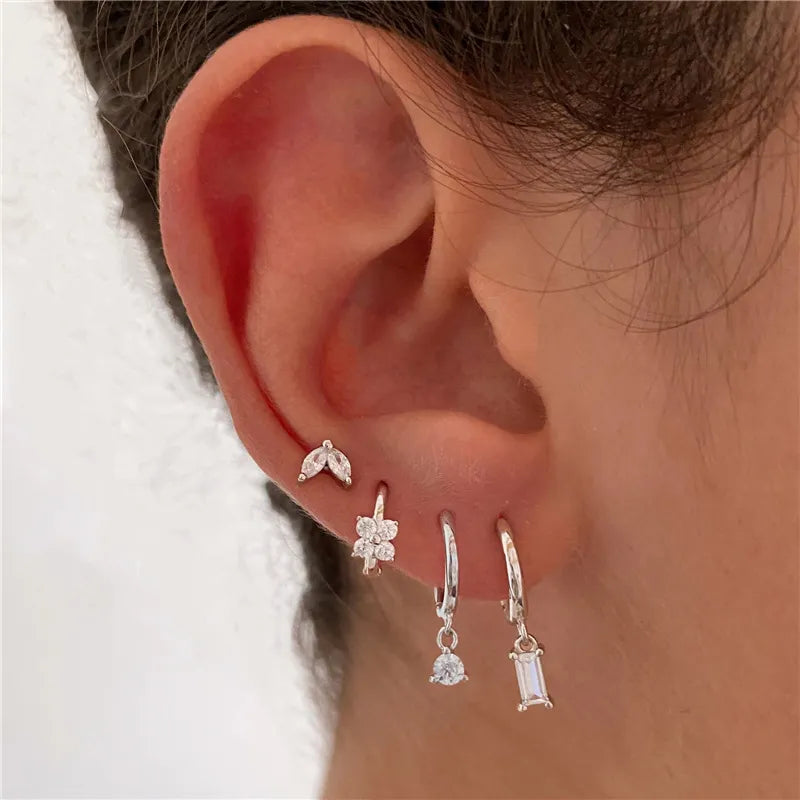 2 Piece Stainless Steel Small Hoop Earrings