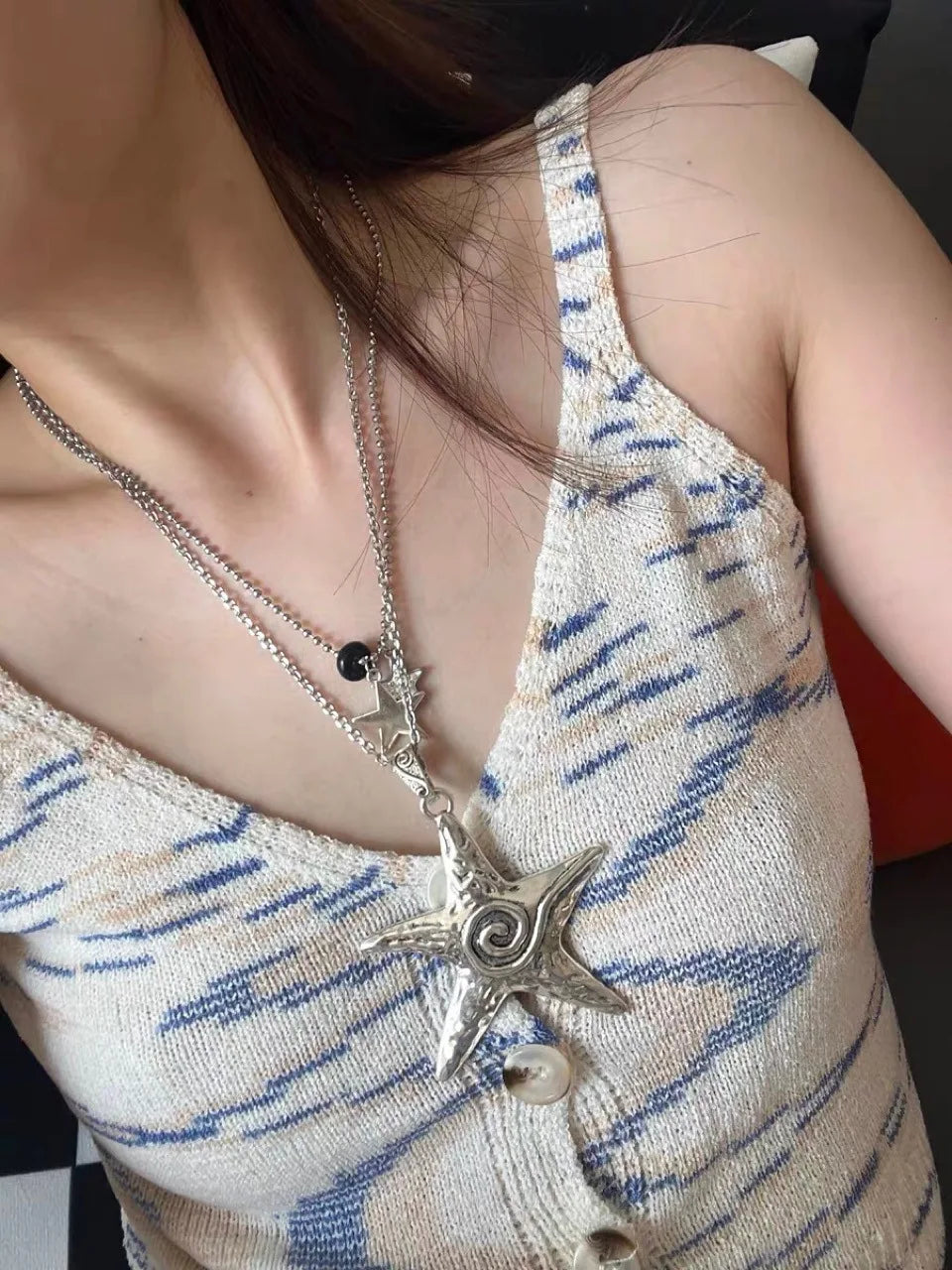 Big Starfish Pendant Necklace