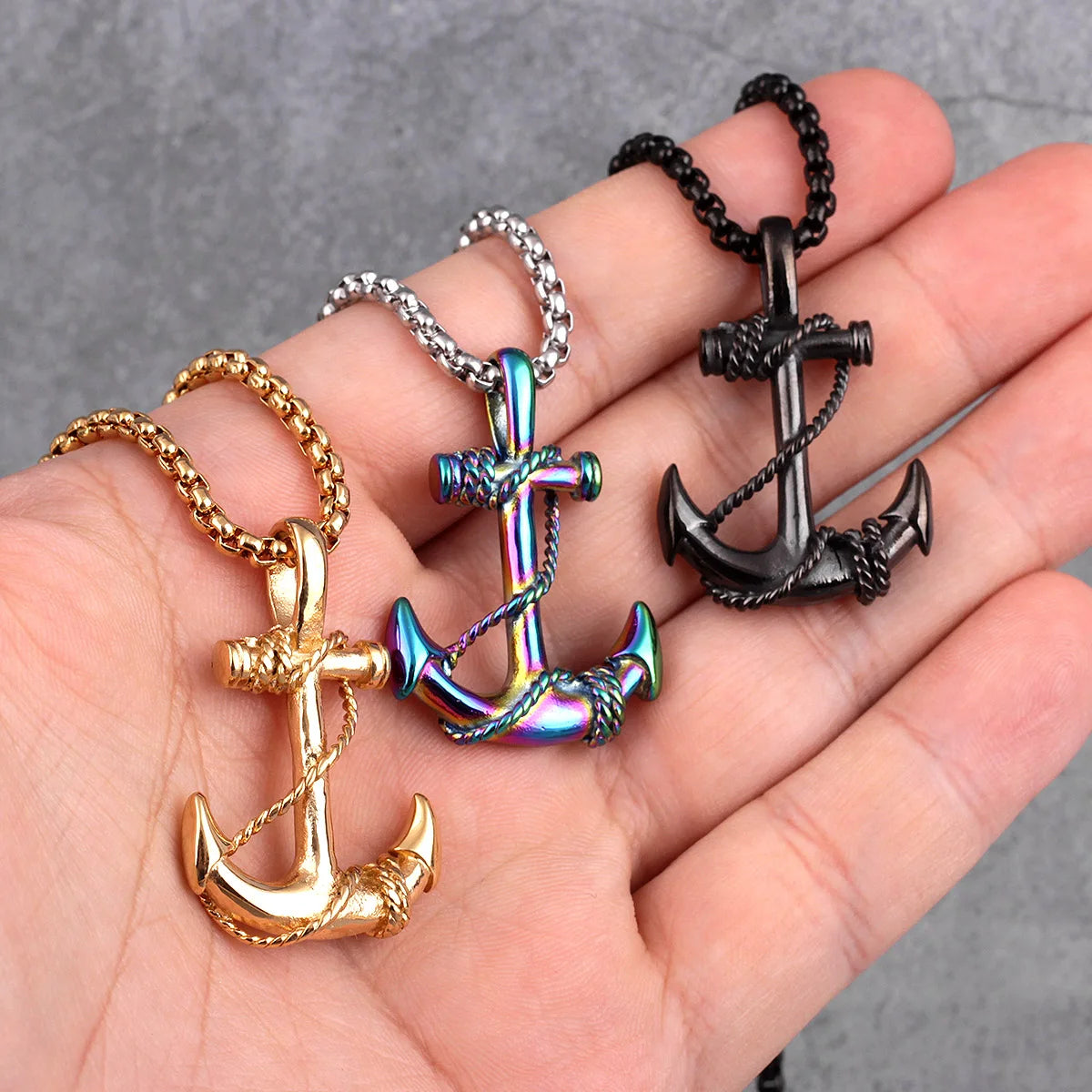 Stainless Steel Anchor Necklace