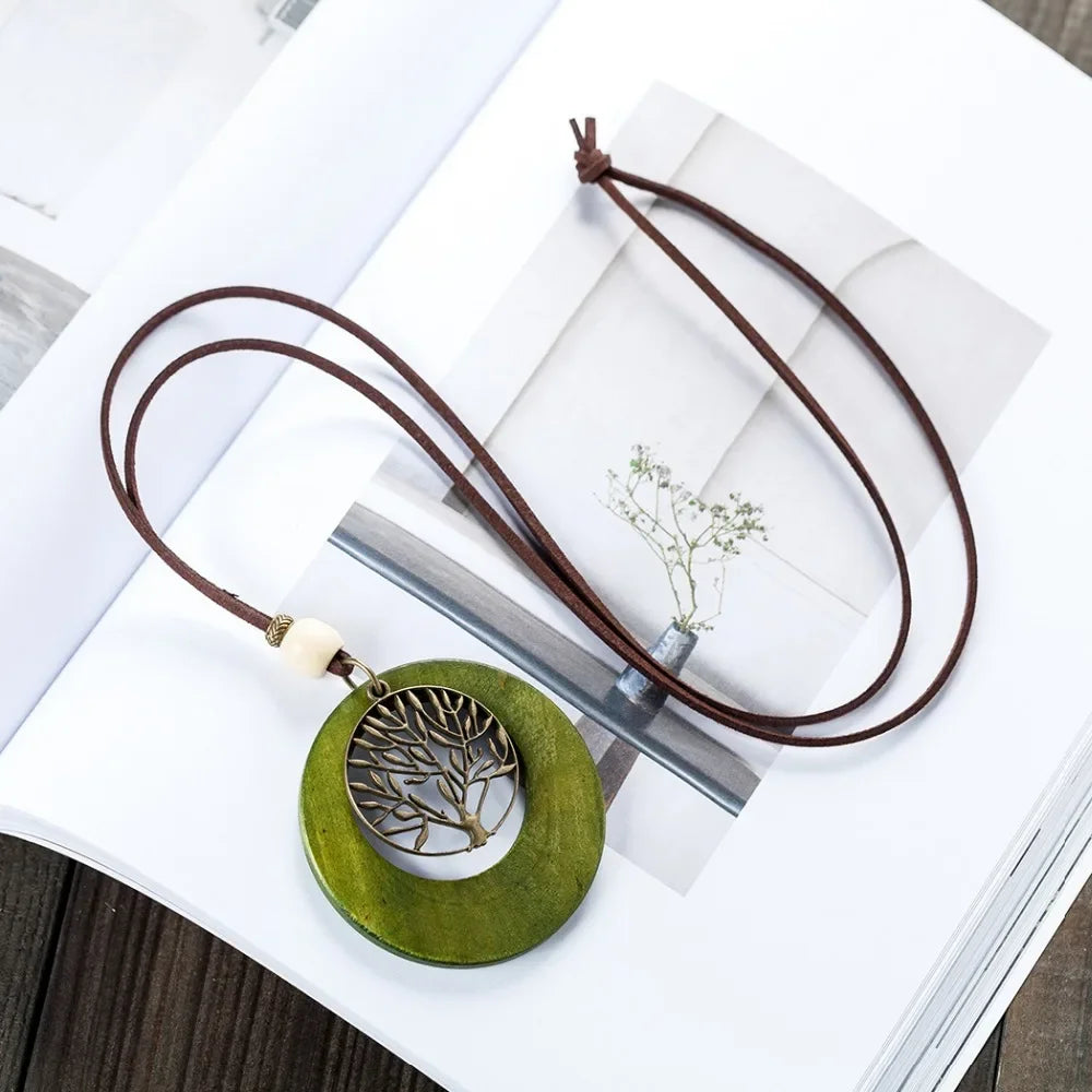 Korean Long Tree of Life Pendant Necklace