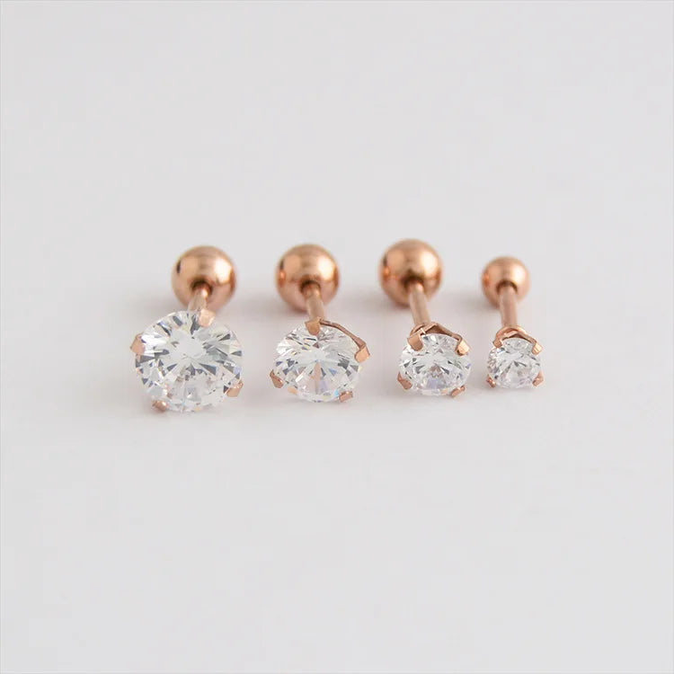 Zircon Ear Studs Earrings (set of 4)